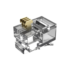 Nuevo enchufe Modular 4P4C Teléfono de 4 núcleos chapado en oro 50U grado ignífugo V0 cabeza de cristal RJ11 conectores de red - Product Image 2