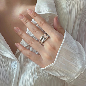 Sterling Silver Plain <b>Ring</b> For Women Geometric <b>Open</b> Design Fashion Jewelry Gift - Product Image 2