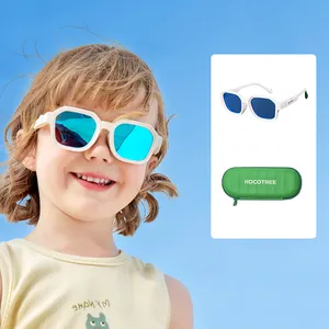 Óculos de sol KOCOTREE para crianças, armação colorida gradual TAC TR90, óculos polarizados redondos quadrados para uso ao ar livre