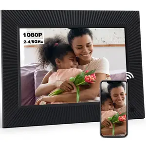 Einfaches Teilen von Fotos oder Videos über Frameo 10,1 Zoll WLAN 1280 x 800 IPS-Touchscreen Digitaler Fotorahmen