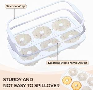 MUYULINS Factory Beige 6-Cup LFGB Non-Stick BPA Free Metal Reinforced Frame <b>Large</b> Silicone Cupcake <b>Pan</b> American Muffin Tray - Product Image 2