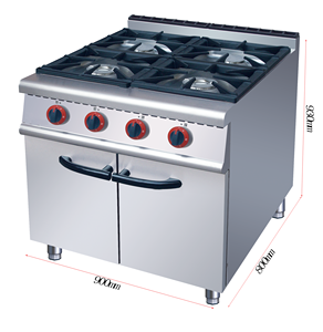 Multi-purpose furnace Commercial 4-Burner Gas range with Cabinet Commercial Gas Cooking Range Combination Cabinet For Commercial