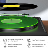 Plateau de tourne-disque en acrylique vert fluorescent sur mesure, tapis de tourne-disque en lucite rond poli, tapis de tourne-disque en vinyle