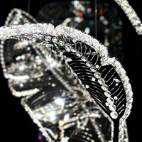 Lustre en cristal en spirale de luxe pour hôtel, duplex, en acier inoxydable et verre, LED E12, dimmable, personnalisable, pour plafond de maison, villa, escalier