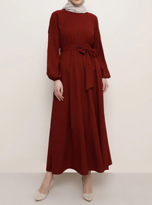 Robe à manches chauve-souris de haute qualité pour femmes musulmanes Abaya de couleur unie Abaya arabe Robes musulmanes - Product Image 5