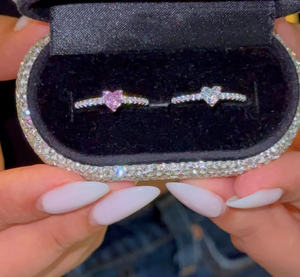 <span class=keywords><strong>Anelli</strong></span> FOXI in <span class=keywords><strong>Argento</strong></span>, Gioielli da Donna di Lusso Placcati in Oro Bianco, Anello a Cuore Rosa in <span class=keywords><strong>Argento</strong></span> Sterling 925 per Matrimonio e Fidanzamento - Product Image 2