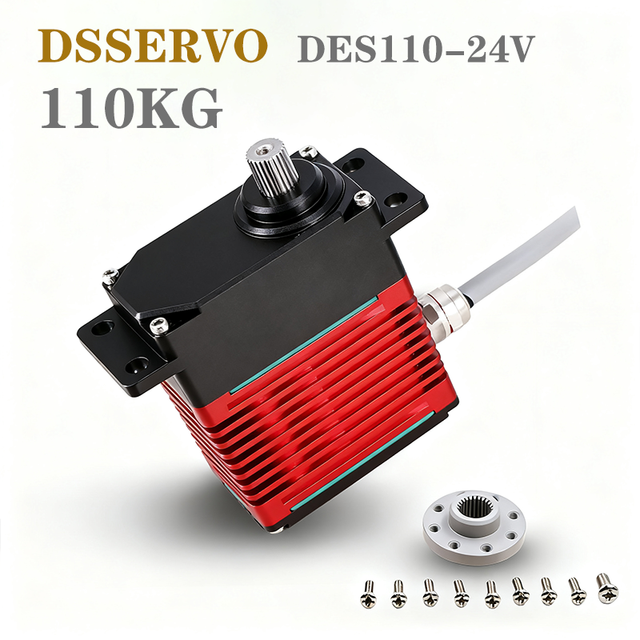 110kg High-Torque Waterproof Micro Metal RC Servo Vehicles Remote Control Toys | 24V | PWM/CAN Multi-Communication | OEM | Ages
