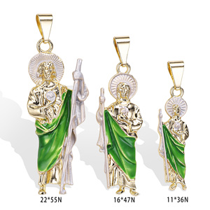 Collana con Ciondolo CM Jewelry Fashion Placcata Oro 14K, San Giuda Taddeo, per Uomo e Donna - Product Image 1