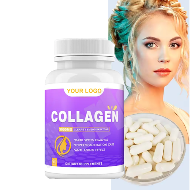 OEM 10000mg Collagen Marin Capsule Skin Whitening Supplement Marine Collagen Capsules