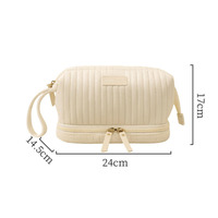 Nouvelle Trousse de Maquillage Double Couche Personnalisable avec Logo, en Velours, Forme Rectangulaire, pour Femmes et Hommes, Idéale pour les Voyages
