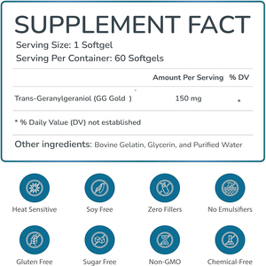 Trans-Geranilgeraniol de marca privada de alta calidad, en cápsulas blandas, que apoya el fortalecimiento muscular y mejora la inmunidad. - Product Image 2