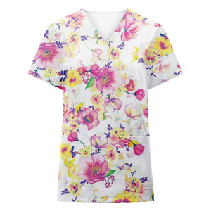 Nuevo uniforme de trabajo de Spandex de algodón con estampado de alta calidad Simple Unisex para hospitales, Enfermeras/médicos OEM - Product Image 2