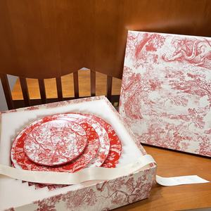 Assiette en Porcelaine Fine de Luxe, Motif Jungle Rouge Européen, Meilleure Vente, Ensemble de Dîner de Luxe - Product Image 6