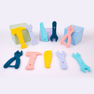 Silicone Baby Teething <b>Tools</b> 5-Piece <b>Set</b> Wrench Pliers Shape Food Grade Safe For 0-24 Months Infants - Product Image 3