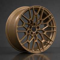 Nouvelle jante en alliage d'aluminium forgé à 5 branches, design Y Mesh bronze mat nid d'abeille, logo personnalisé, jante de voiture 16-22 pouces 5x114.3