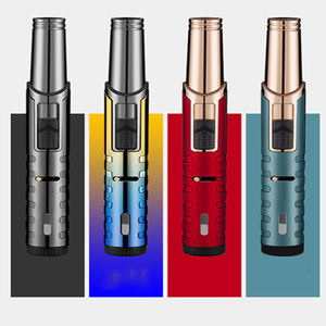 Venta al por mayor a prueba de viento <span class=keywords><strong>soplete</strong></span> azul Cocina Barbacoa llama única butano recargable cigarro antorcha fuego pistola de chorro encendedor de Gas - Product Image 6
