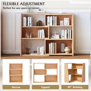 Étagère télescopique en bois, design créatif unique, bois naturel, idéale pour la chambre, la cuisine, le bureau, pour gagner <span class=keywords><strong>de</strong></span> la place dans la maison - Product Image 3