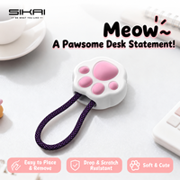 Organisateur de câbles en silicone SIKAI Patte de chat, pour câbles de charge USB-C courts, support de cordon portable mignon, design souple et moelleux, cadeau créatif
