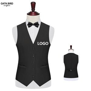 Alta qualità Logo personalizzato cameriere cameriere gilet con bottone e gilet uniforme per l'addetto alla reception dell'hotel - Product Image 1