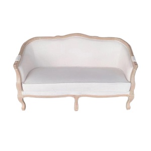 Canapé <span class=keywords><strong>Louis</strong></span> deux places en bois massif, style français <span class=keywords><strong>moderne</strong></span>, avec revêtement en tissu confortable, pour hall d'hôtel - Product Image 1