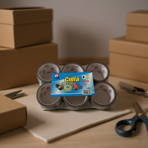 Nastro adesivo Mnj Cinta 4,8 cm x 40 cm, confezione da 6 pezzi per imballaggio e riparazione - Product Image 2