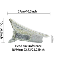 Chapeaux de mariée personnalisés en gros avec 3 MOQ, en sequins blancs et strass, pour enterrement de vie de jeune fille, pour femmes