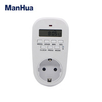 Temporizador Digital Electrónico Mini Manhua TG14EL 230V 50Hz, Enchufe de Temporización Programable Cíclico de 24 Horas