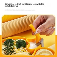 Ensemble d'assiettes en silicone pour enfants avec design créatif de canard, fourchette et cuillère, bavoir et ensemble d'alimentation pour bébé