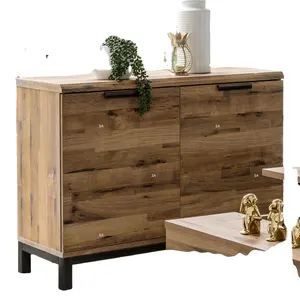 Living Room Cabinets Metal Legs Simple Melamine MDF PB 2 Doors Wood Wooden Storage Cabinet