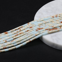 Perles en vrac cylindriques et rectangulaires en pierre de Shoushan turquoise synthétique, 4*13mm, pour la fabrication de bijoux