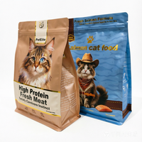 Sachet d'emballage personnalisé en BOPP AL PE de qualité supérieure, haute barrière, souple, anti-UV, à fond plat, pour aliments pour animaux (chiens et chats), avec fermeture éclair réutilisable