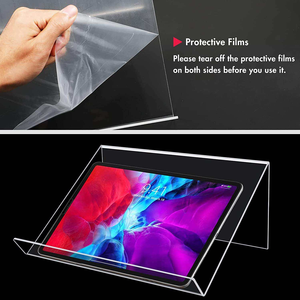 <span class=keywords><strong>Support</strong></span> d'affichage autoportant en acrylique transparent avec rebord de 1,5 pouce, <span class=keywords><strong>support</strong></span> multifonctionnel pour iPad, ordinateur portable, livres, cadres photo, <span class=keywords><strong>support</strong></span> en acrylique - Product Image 4