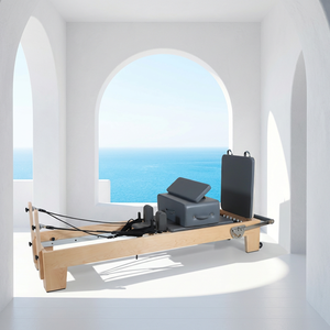 Machine de Pilates Reformer en érable avec <span class=keywords><strong>barre</strong></span> de pieds réglable, durable, pour exercices de renforcement corporel, vente en gros, fournisseur chinois - Product Image 1