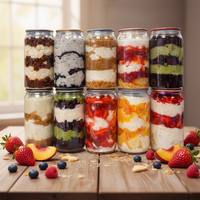 Bouteilles de boissons en plastique transparent personnalisables PET 330 ml/200 ml/250 ml/500 ml, bouteilles à dessert, qualité alimentaire et canettes à languette.