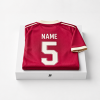 Jersey Sepak Bola Retro Warisan Iberia, Grafik Nama & Nomor di Bagian Belakang yang Dapat Disesuaikan, Jersey Latihan Performa Rajutan Warna Burgundy