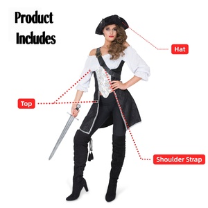 ملابس تنكرية للفتيات القراصنة في أعالي البحار للنساء ، مجموعات أداء حفلات هالوين بالجملة ODM - Product Image 3