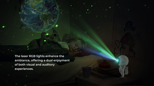 Proyector Láser RGB con <span class=keywords><strong>Altavoz</strong></span> para Fiestas, Proyección Holográfica, Modo de Sincronización de Ritmo, 10 Horas de Reproducción, Inalámbrico Recargable 5.0 para Computadora - Product Image 6