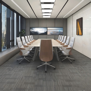 Dalles de moquette entièrement moquettées pour bureau 50x50, emboîtables, ignifuges, usage commercial, tapis de salon, grandes dalles de moquette en gros - Product Image 5