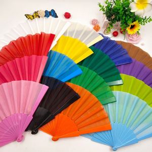 Wholesale 13-Inch Classic Solid Color Flat Plastic Folding <b>Fan</b> Summer Dance Folding Craft for Ladies Graduation Christmas Easter - Product Image 3