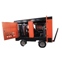 Compresseur d'air portable populaire 37 kW 8 bar 5 m3/min, moteur diesel, compresseur d'air à vis 185 pcm, connexion à une remorque