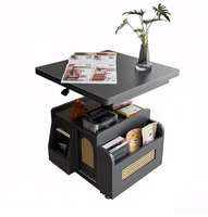 Table d'appoint en bois pliable et réglable de style ancien, armoire d'angle mobile