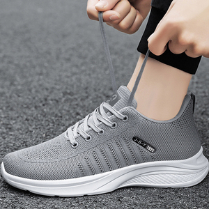 Chaussures de course et de marche pour hommes, respirantes, en maille tissée, à lacets, tendance, polyvalentes, semelles souples, confortables, décontractées - Product Image 3