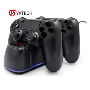 SYYTECH basis stasiun pengisi daya Dok daya untuk PS4 Playstation 4 Aksesori Game Pengontrol nirkabel