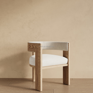 FERLY Sedia da Pranzo Moderna Classica con Schienale a Botte e Base a Treppiede <span class=keywords><strong>in</strong></span> <span class=keywords><strong>Legno</strong></span> di Quercia Massiccio, <span class=keywords><strong>Seduta</strong></span> Artigianale - Product Image 3