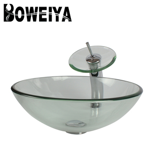 Glass Vanity Top Integrated Sink <strong>Round</strong> Wash <strong>Basin</strong> for Bathroom - Product Image 5