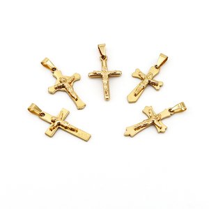 Atacado Banhado A Ouro Aço Inoxidável Cruz Diy Encantos Mulheres Colar Pingente Jóias Fazendo Acessórios - Product Image 1