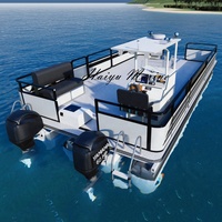 2022 Offre Spéciale nouveau design 2 x moteurs en aluminium ponton bateau catamaran ferry bateau