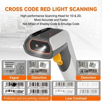 Escáner de Código de Barras 2D N310R con Manos Libres, Transmisión 3 en 1 (2.4G//Tipo-B), 12 Horas de Escaneo, Batería de 2000mAh