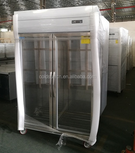 2 glastüren edelstahl küchen chiller, küche kühlschrank für verkauf - Product Image 2
