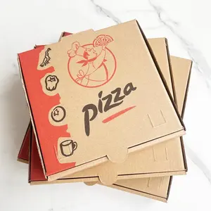 Bánh Pizza Hộp sinh thái thân thiện hộp gói thực phẩm lớp sóng Kraft hộp bánh Pizza tùy chỉnh in với logo của bạn